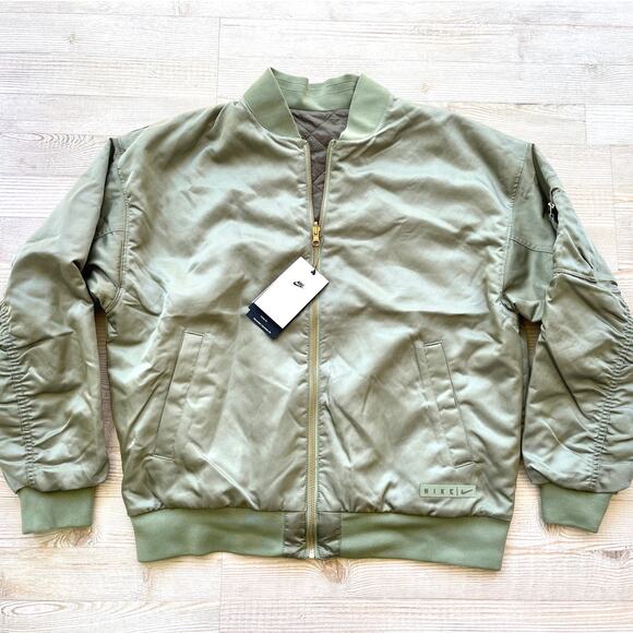 Nike Jackets & Blazers - New Nike Women's Reversible Bomber Jacket | Olive Green Size M